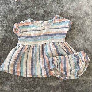 Organic Little Planet by Carter’s linen cotton dress with bloomers - 3M